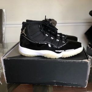 White and black patent leather Air Jordan